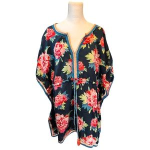 Matilda Jane Tunic Top Floral 100% Cotton Black